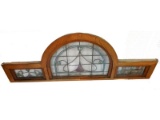 3 Piece Leaded Glass Set in Oak Frame