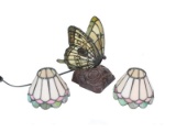 Contemporary Leaded Stained Glass Lamp and Shades