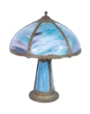 Vintage Slag Glass Panel Table Lamp