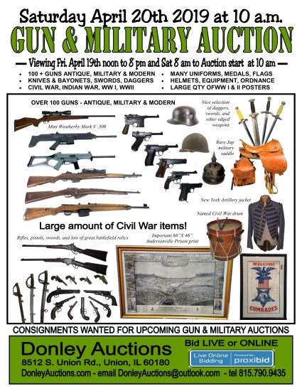 Guns & Military Auction - 580 Lots!