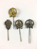 Lot of 4 WWII German Shooting Stick Pins