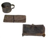 Civil War Leather Cartridge Case, Cup, Wallet