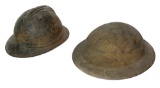 WWI Doughboy and French helmets