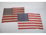 2 Vintage US Flags