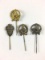 Lot of 4 WWII German Shooting Stick Pins