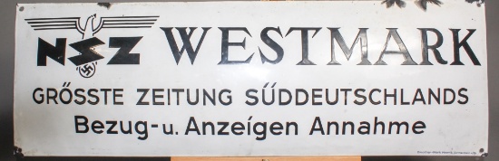 WWII Nazi “NSZ Westmark" Sign