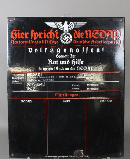 WWII Nazi "Volksgenossen" Sign