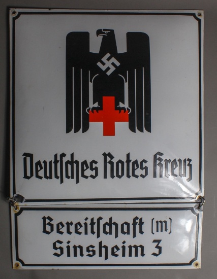 WWII Nazi "Deutsches Rotes Kreuz" Sign