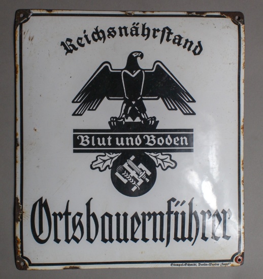 WWII Nazi "Blut und Boden" Sign