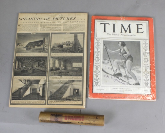 WWII Nazi Leni Riefenstahl Signed Magazine Box Lot