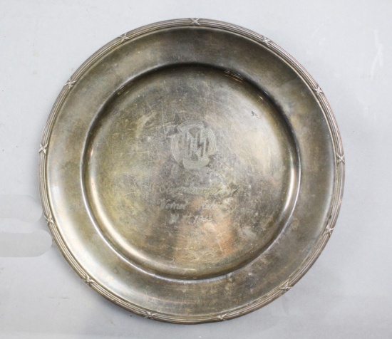 WWII Nazi SS Werner Hahn Presentation Plate