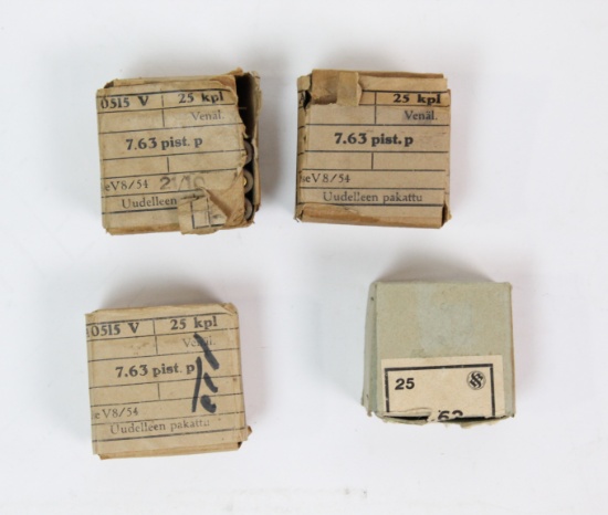 WWII 93 Rounds of 7.63 Ammo for Mauser Pistol