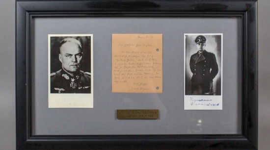 WWII Nazi Hellmuth Reymann Signed Photos & Note