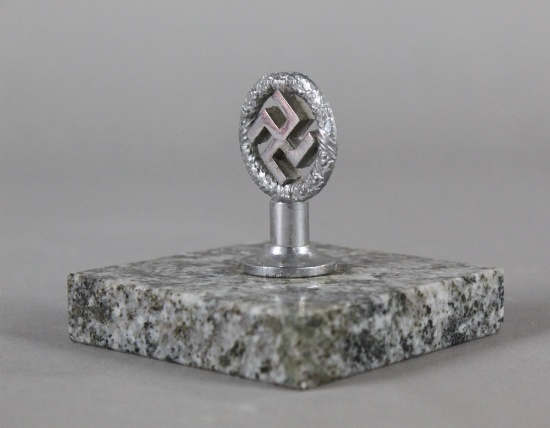WWII Nazi Wreathed Swastika Desk Paper Weight