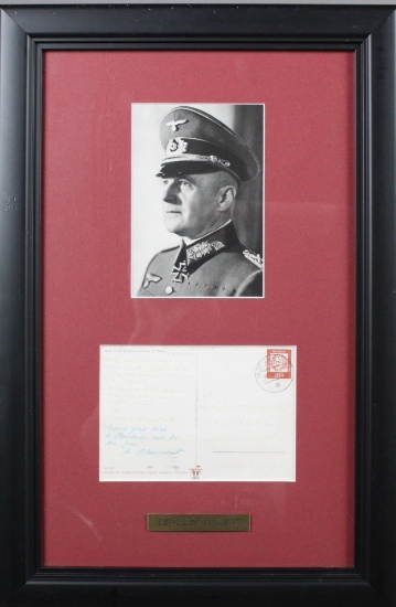 WWII Nazi Gunther Blumentritt Handwritten Postcard