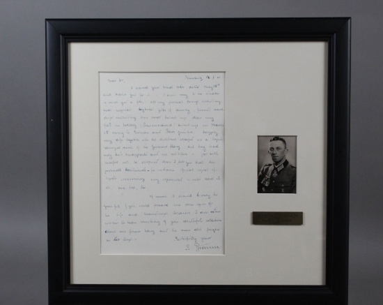 WWII Nazi General J. Braun Signed Letter