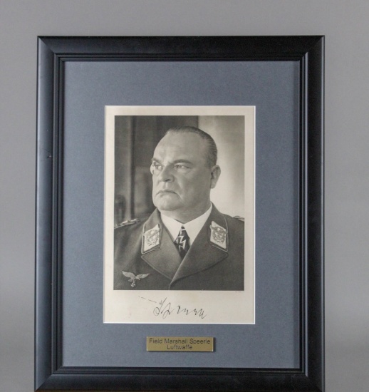 WWII Nazi Hugo Sperrle Autographed Portrait