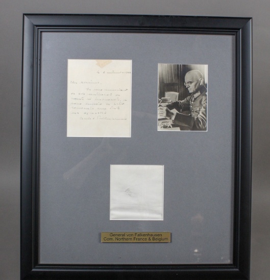WWII Nazi General von Falkenhausen Signed Letter