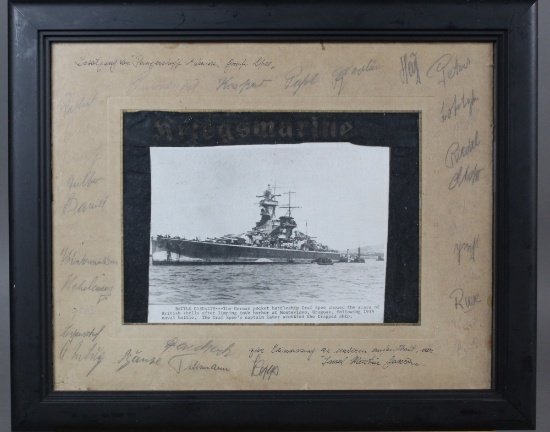 WWII Nazi Graf Spee Crew Autographed Photo