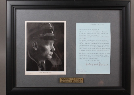 WWII Nazi F. K. Florian Signed Document