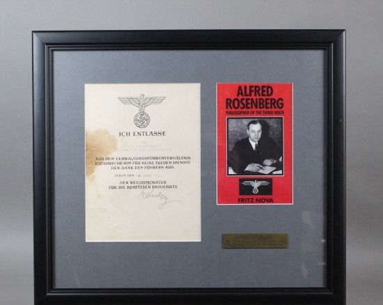 WWII Nazi Alfred Rosenberg Signed Document