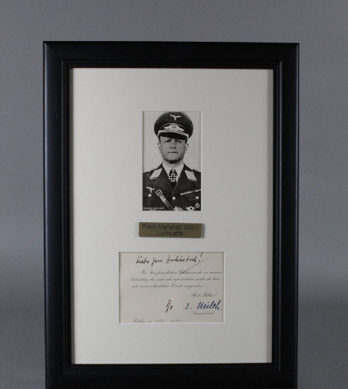 WWII Nazi Erhard Milch Letter and Portrait