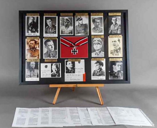 WWII Nazi Autographed Framed Photos and Cross