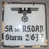 WWII Nazi Early SA Sign