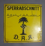 WWII Nazi Afrika Korps Sign