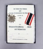 WWII German War Service Cross & Documentation