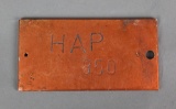 WWII German Equipment Plate