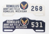 2 Romulus Army Air Field License Plate Toppers