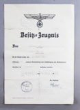 WWII Nazi Black Wound Badge Award Document