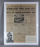 WWII Newspaper and Note