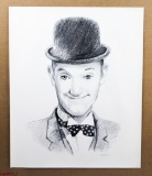 Stan Laurel Reprinted Drawing Poster