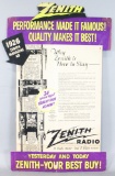 RARE Vintage Zenith Radio Advertisement