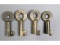 Railroad Switch Keys (4)