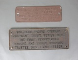 Railroad Equipment Trust Plates (2)