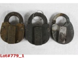 Railroad Brass Signal Locks NO Keys(3)