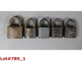 Railroad Brass Padlocks NO Keys(5)