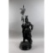 1880's Spelter White Metal Statue Knight w/ Flag