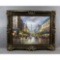 Large Framed Oil Painting of a Paris Street Scene