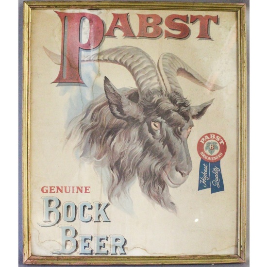 "Pabst Genuine Bock Beer" Advertising Sign