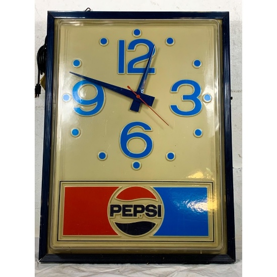 Pepsi Hanging Clock Sign