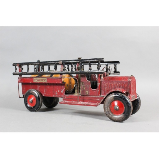 Structo Pressed Steel Fire Truck Toy