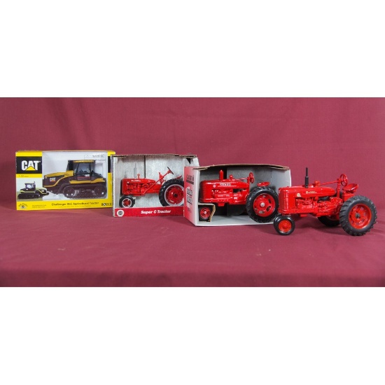 Vintage Cast Metal Toy "Farmall" Tractors (4)