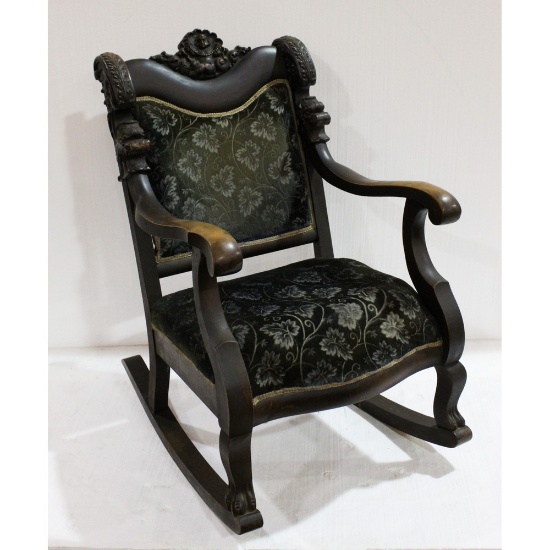 Vintage Victorian Carved Rocking Chair