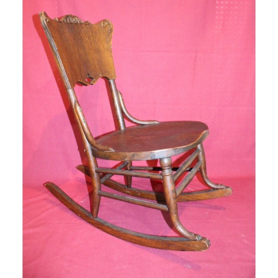 Antique Tiger Oak Rocking Chair