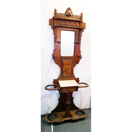 Marble Top Hall Mirror Umbrella Stand