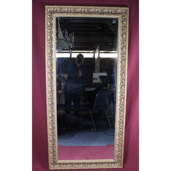 Large Framed Beveled Mirror